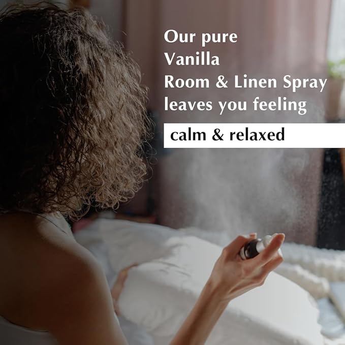 Vanilla Room, Linen & Pillow Spray by Aromafume | 100ml/3.38 fl oz | with Pure Vanilla Essential Oil | Aromatherapy Spray | Mist for Bedding, Fabrics