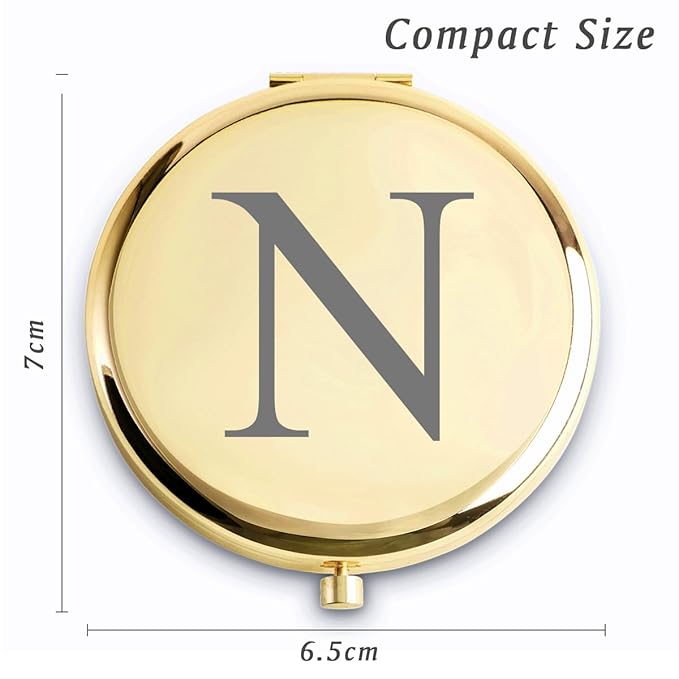 Personalized Gifts for Women Girls, Initial Compact Mirror, Unique Mothers Day Birthday Gifts for Friends Mom Wife Grandma Sister Daughter, 2025 Graduation Gifts for Her College Medical High School