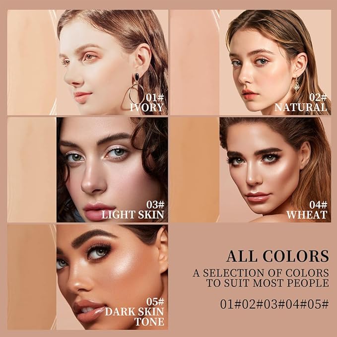 3-in-1 Foundation Stick Beauty Balm Serum Boosts Skin Tone, Solid Tinted Moisturizing Serum Contouring Foundation for Women, Natural Finish, Buildable Medium to Full Coverage(03#LIGHTSKIN TONE)