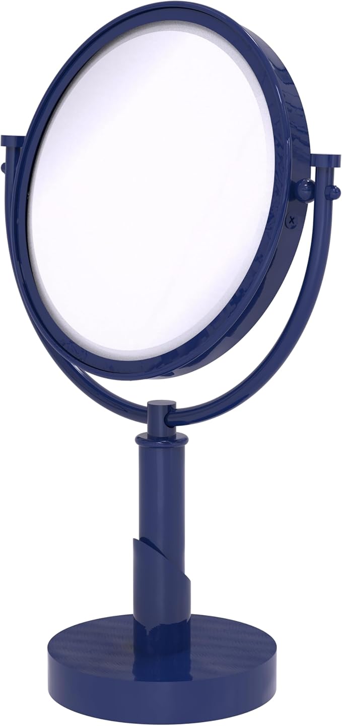 Allied Brass TR-4/3X-MBL Tribecca Collection 8 Inch Vanity Top Make-Up Mirror 3X Magnification, Mediterranean Blue