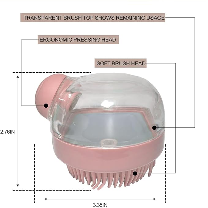 Shower Brush for Body - Silicone Cradle Cap Brush - 2-in-1 Soft Bath with Bubbler 2PCS