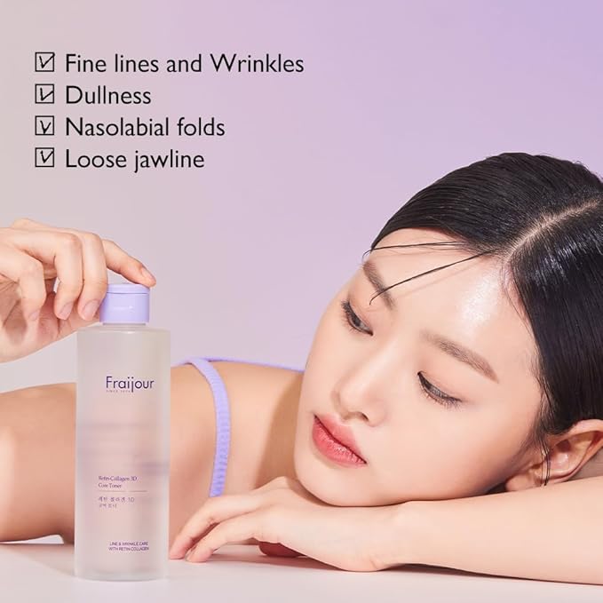 Retin-Collagen 3D Core Toner β Anti-Aging Korean Toner with Bakuchiol, 7 Types of Collagen & Hyaluronic Acid, Firms Skin & Reduces Pores, Gentle for Sensitive Skin, 8.45 fl.oz.