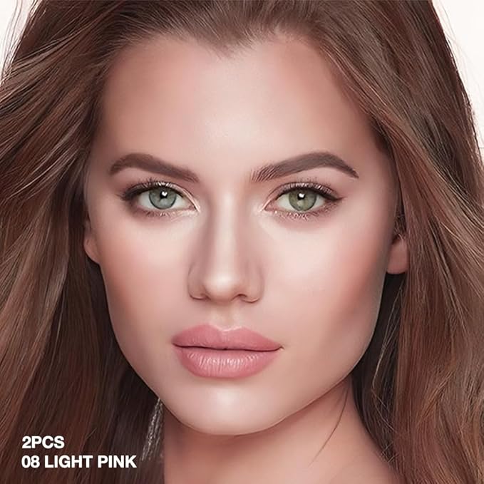 Kaely 2Pcs under Eye Brightener, Conceal Brighten Dark Circles, Color Correcting Pot Concealer for Dark Circles, corrector de ojeras, Waterproof, Vegan Makeup & Cruelty-Free, 08 Light Pink Shimmer