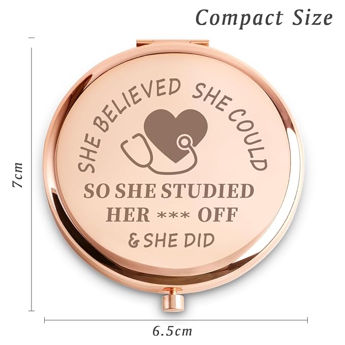 Nurse Gifts for Women, Nurse Week Gifts, Personalized Compact Mirror, Inspirational Graduation Gifts for Nursing Student