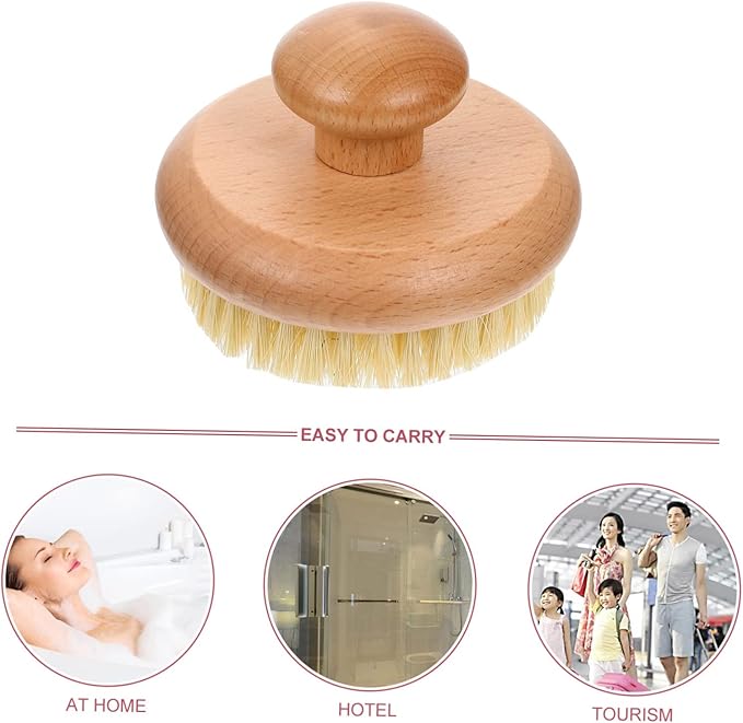 Bath Exfoliating Brush for Skin Scrubbing Handheld Shower Cleaner with Round Handle for Back Massage Lightweight and Compact Design for Home Bath Body Care