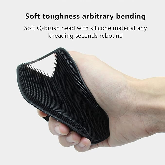 Silicone Body Scrubber Hair Shampoo Brush, Hair Scrubber Soft Silicone Bristles with 2 Pcs Hooks 1 Pcs Lanyard for All Skin Nourishing Cleansing