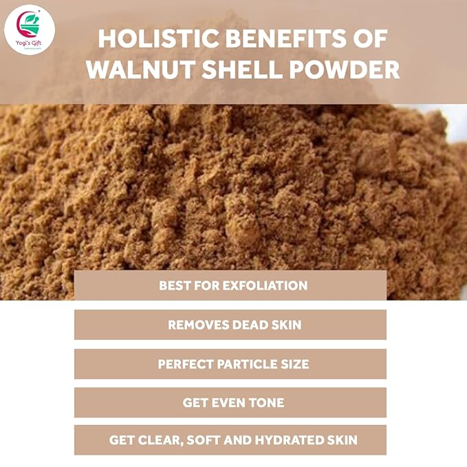 Ground Walnut Shells/Walnut Shell Powder 8oz | Great for Face Scrub | Natural Exfoliant for Soap Making | by Yogi's Gift ยฎ