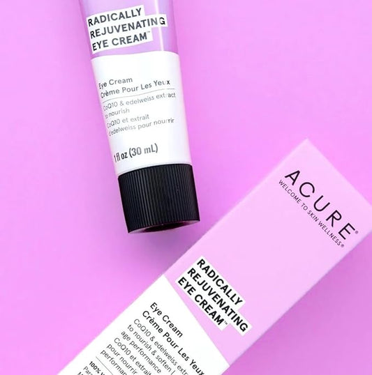 ACURE Radically Rejuvenating Eye Cream - Vegan Anti-Aging Skincare - Made From Hydrating Chlorella & Edelweiss Extract - Minimize Wrinkles and Fine Lines - Moisturize Skin Around & Under Eye - 1 Fl Oz