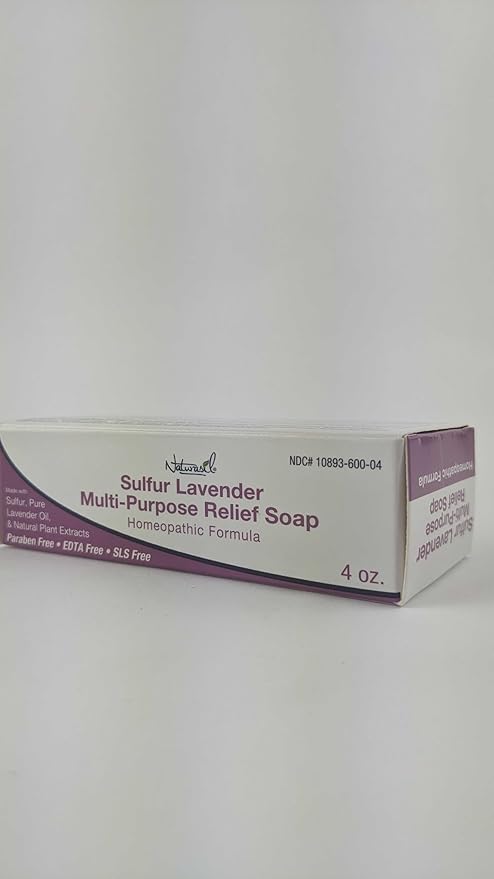 Naturasil 10% Sulfur Lavender Soap Bar Natural Skin Treatment for Acne, Bug Bites, Warts Treatment, Viral Bumps, Nodes & Itching | for Kids & Adults |113 grams