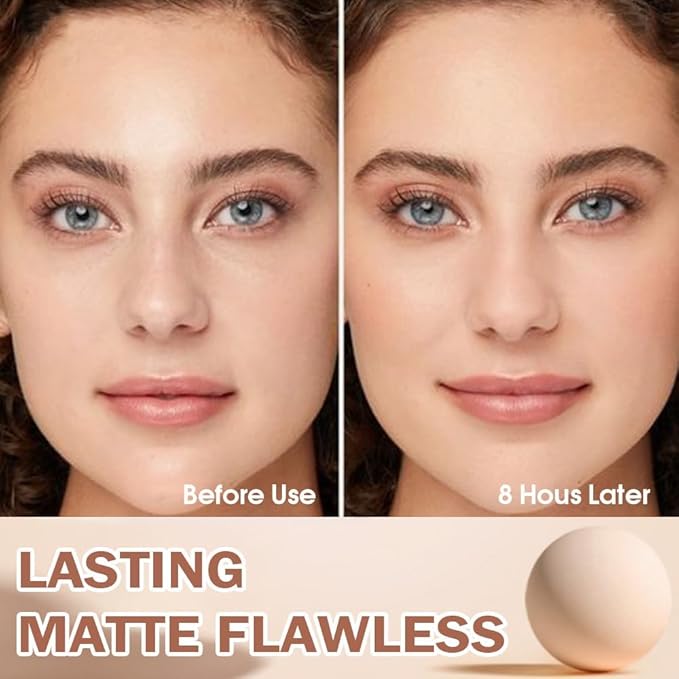Oil Control Face Pressed Powder, Matte Smooth Flawless Setting, Face powder for older women Waterproof Long Lasting Finishing Powder, Cruelty Free, Lightweight, 0.35 oz (NATURAL BEIGE, A)