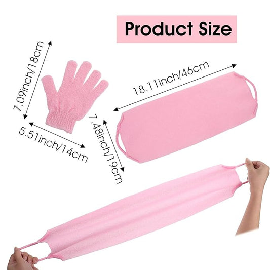 6pcs Exfoliating Shower Bath Gloves Back Scrubber Set Body Scrubber Nylon Back Body Scrub Towel Shower Gloves Double Sided Bath Mitts for Exfoliator Women Men