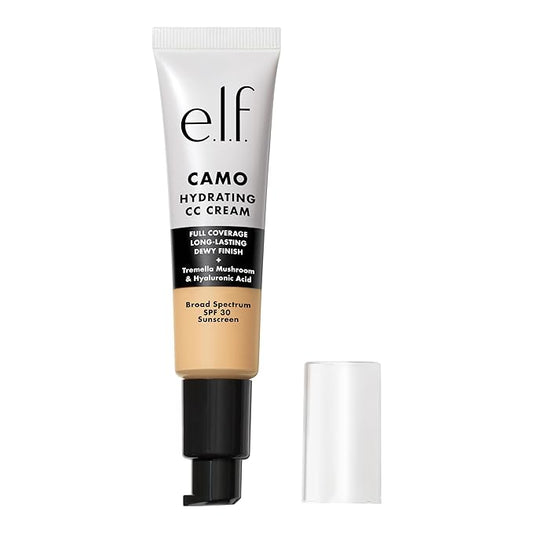 e.l.f. Hydrating Camo CC Cream, SPF 30, Color Correcting Full Coverage Foundation For A Dewy Finish, Vegan & Cruelty-Free, Light 240 W