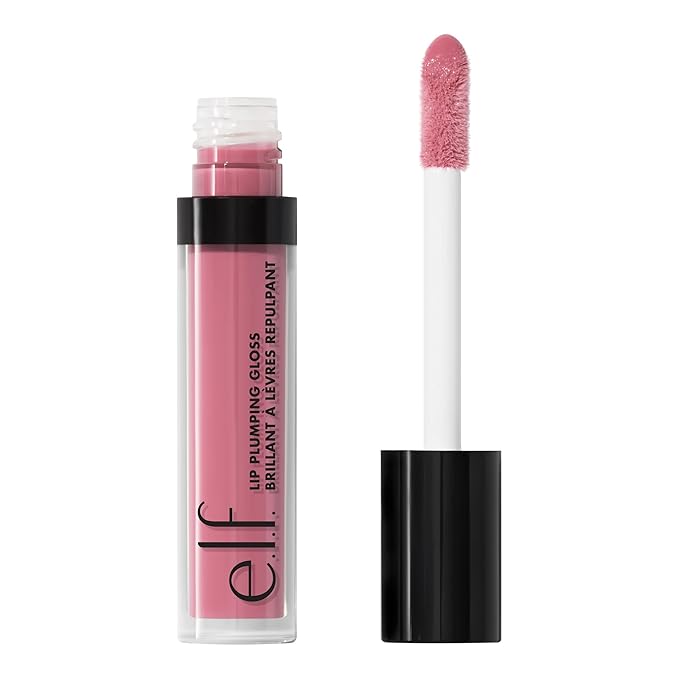 e.l.f. Lip Plumping Gloss, Hydrating, Nourishing, Invigorating, High-Shine, Plumps, Volumizes, Cools, Soothes, Sparkling RosΓ©, Shimmer, 0.09 Oz