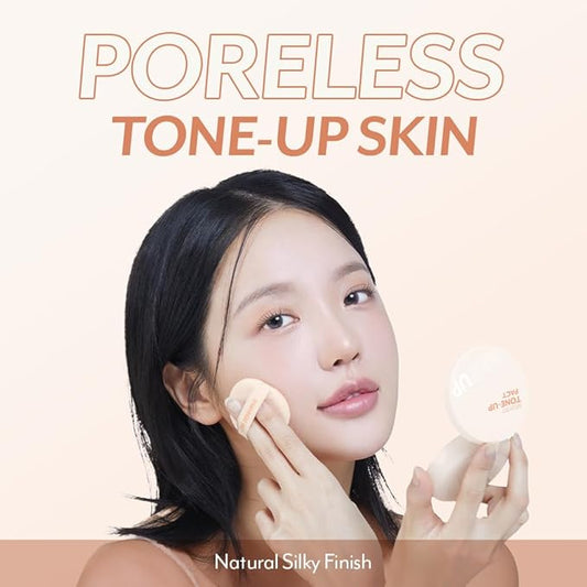 I'M MEME Compact - Skin Fit Tone Up Pact | FLawless Finish with Aqua Sebum, Soft & Velvet Pressed Powder Compact, Smooth Pores & Fine Lines, Korean Makeup, Translucent, Oily Skin, 0.35 Oz