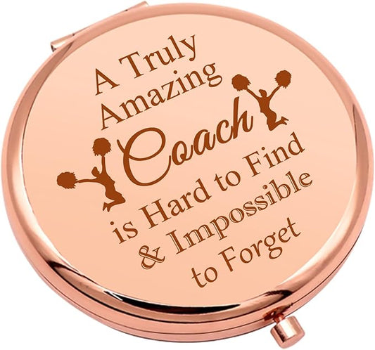 Cheer Coach Gift Compact Makeup Mirror Appreciation Gifts for Cheerleader Coach Cheer Mom Gift Sports Coach Gift Cheer Team Gift Folding Makeup Mirror Birthday Thanksgiving Retirement Gifts