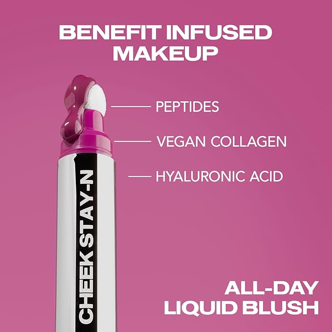 Sacheu Cheek STAY-N Liquid Blush for Cheeks β High Pigment, Buildable, Lightweight Cream Blush Infused With Squalane, for Dewy & Radiant Flushed Cheeks β Long-lasting & Cruelty Free, I'm Bold