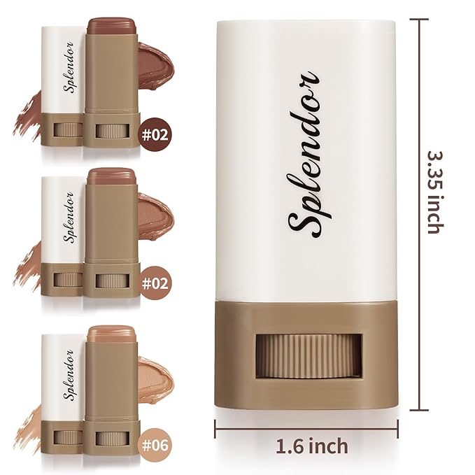 Splendor Serum Enhanced Skin Tinted Balm, Solid Tinted Moisturizing Serum Contour Stick Foundation Face Stick splendor balm, Natural Makeup for WomenοΌ3#οΌ
