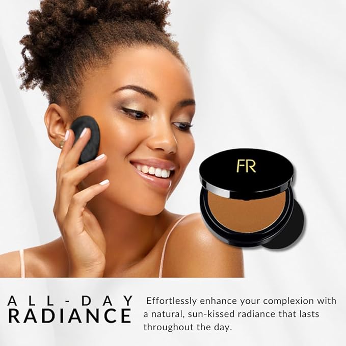 Bronzer by Flori Roberts, Sheer Finish Bronzing Powder Makeup for Women of Color or Deeper Skin Tones, Contours and Highlights for Sun Kissed Glow