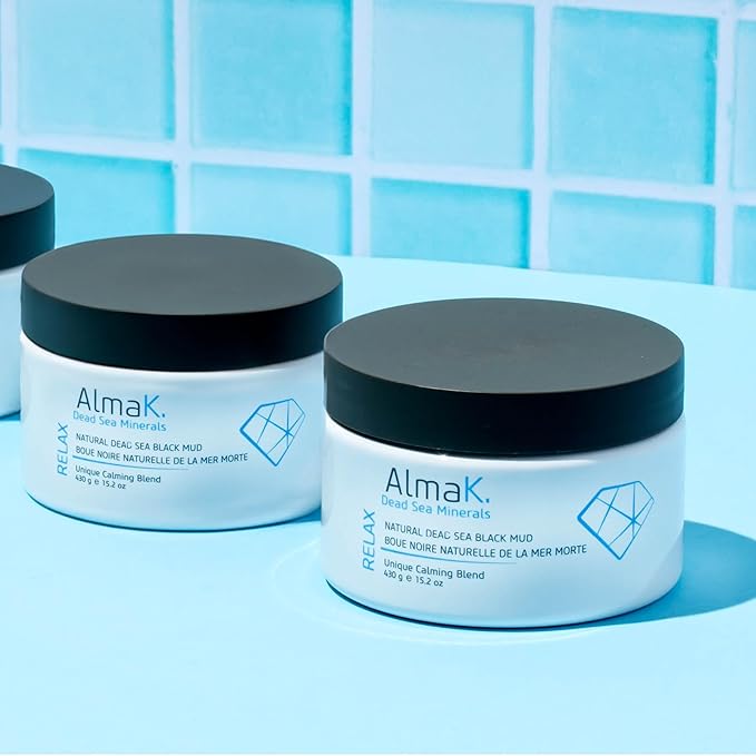 ALMA K Natural Dead Sea Black Mud Mask - Dead Sea Mud Mask for Women - Beauty Mask - Organic Mud Mask for Body - Natural Skin Care Products - 15.2 oz