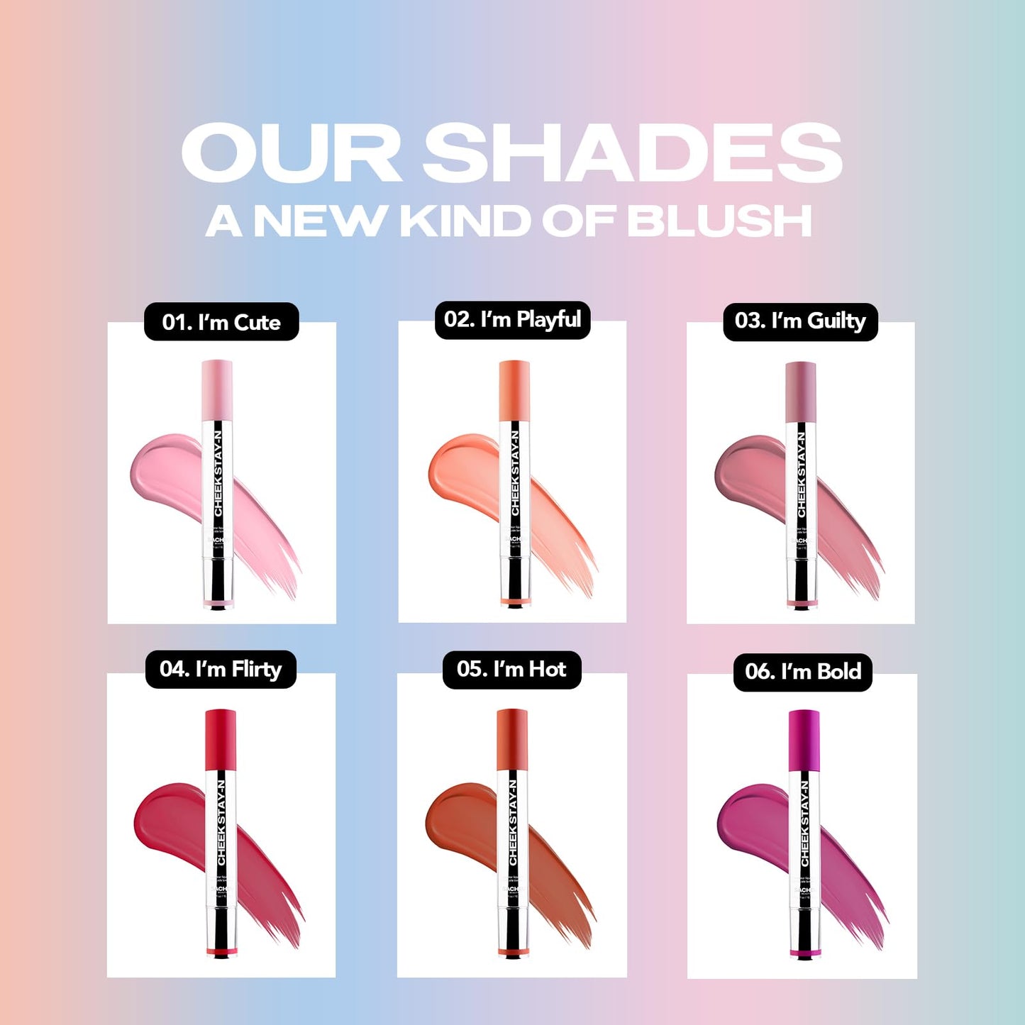 Sacheu Cheek STAY-N Liquid Blush for Cheeks β High Pigment, Buildable, Lightweight Cream Blush Infused With Squalane, for Dewy & Radiant Flushed Cheeks β Long-lasting & Cruelty Free, I'm Guilty