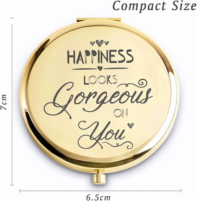 Personalized Gifts for Women Girls, Inspirational Compact Mirrors, 2025 Graduation Gifts for Her, Unique Mothers Day Birthday Gifts for Mom Sister Wife Daughter Niece, Friendship Gifts for Friends
