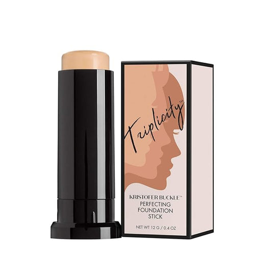 Triplicity Perfecting Foundation Stick, 0.4 oz. | Primes Skin, Provides Buildable Coverage & Has A Soft-Focus Effect | Light (Warm)
