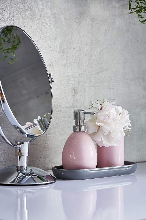 WENKO 22016100 Cosmetic Mirror Grando, Steel, 13.0 x 14.6 x 6.7 inch