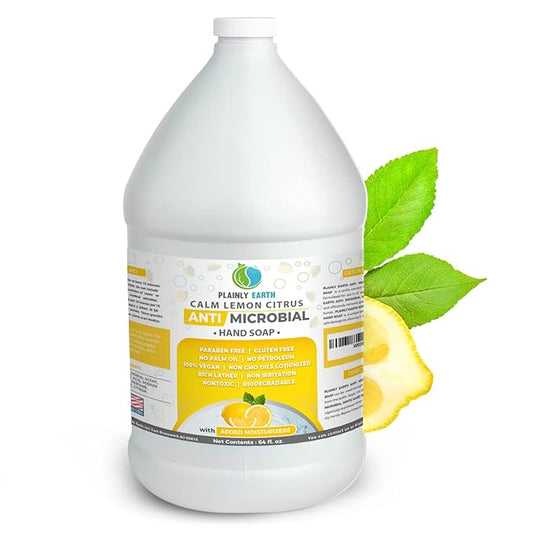 Antimicrobial Liquid Hand Soap (64 Oz) - Antibacterial Soap Refill - Hand Soap Refill Bottle - Cruelty Free Moisturizing Soap, Calm Lemon Citrus