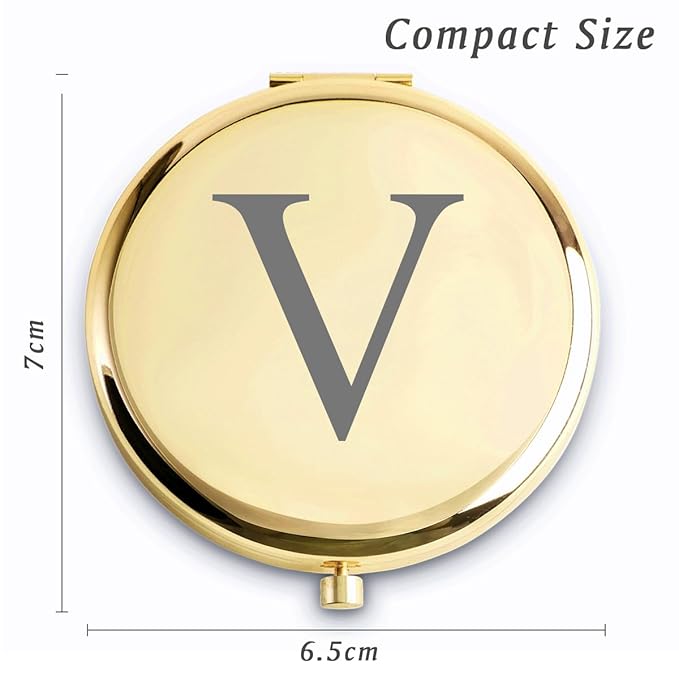 Personalized Gifts for Women Girls, Initial Compact Mirror, Unique Mothers Day Birthday Gifts for Friends Mom Wife Grandma Sister Daughter, 2025 Graduation Gifts for Her College Medical High School