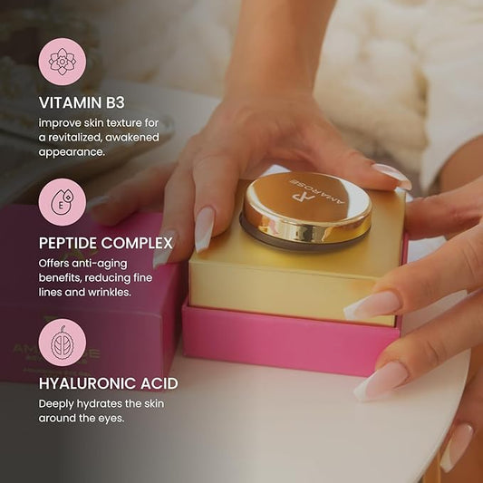 Amarose Anti-Aging Eye Gel β Brighten, Cool, and Hydrate for Dark Circles, Puffy Eyes, and Wrinkles β Organic Eye Treatment Cream - Experience the Ultimate Under Eye Treatment Gel for a Radiantly Yout