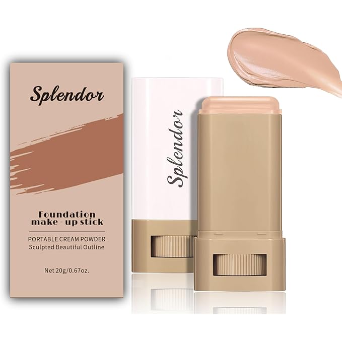 Splendor Serum Enhanced Skin Tinted Balm, Solid Tinted Moisturizing Serum Contour Stick Foundation Face Stick splendor balm, Natural Makeup for Women (5#)