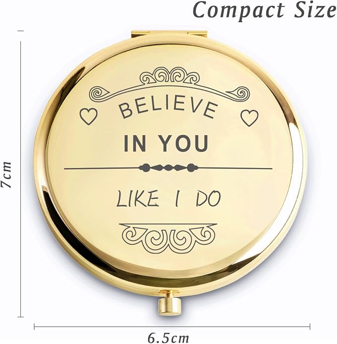 Personalized Gifts for Women Girls, Inspirational Compact Mirrors, 2025 Graduation Gifts for Her, Unique Mothers Day Birthday Gifts for Mom Sister Wife Daughter Niece, Friendship Gifts for Friends