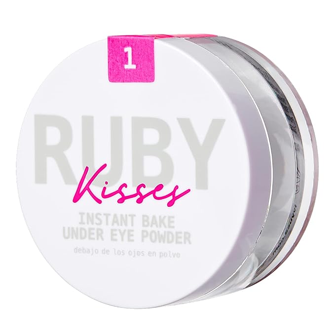 Ruby Kisses Instant Bake Undereye Powder - Vegan, Cruelty Free Powder for Brightening Eyes and Smudge-Free Makeup (Translucent)