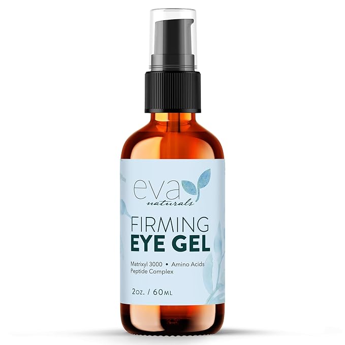 Eva Naturals Eye Gel for Dark Circles, Bags & Puffiness β Anti-Aging Serum with Peptides, Hyaluronic Acid & Botanicals β Firming Under Eye Treatment for Wrinkles, Fine Lines & Tired Skin β 2 oz