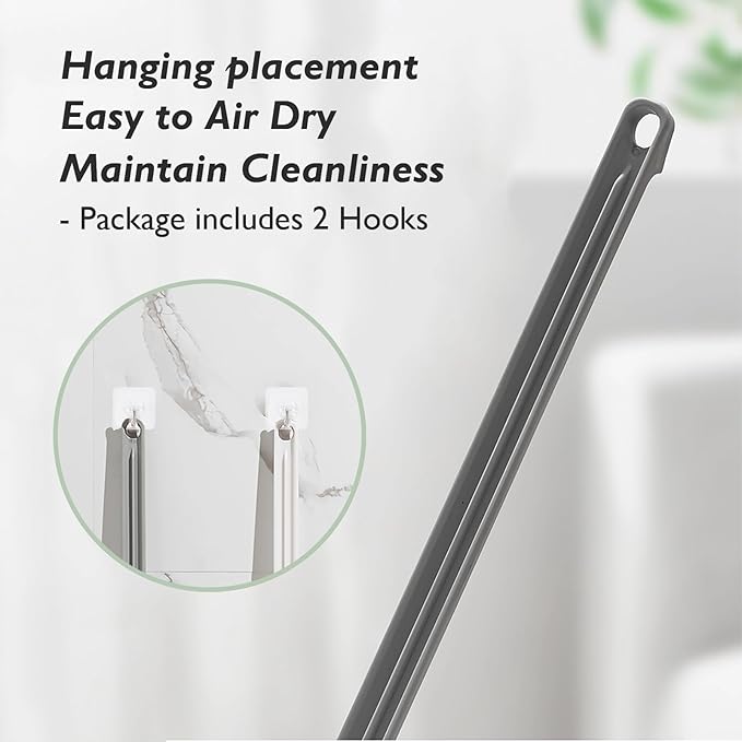 Bath Body Brush with Built-in Soap Dispenser - Exfoliating and Cleansing Shower Brush, 15 inch Long Handle Back Scrubber, Versatile Silicone Exfoliating Tool (Grey)
