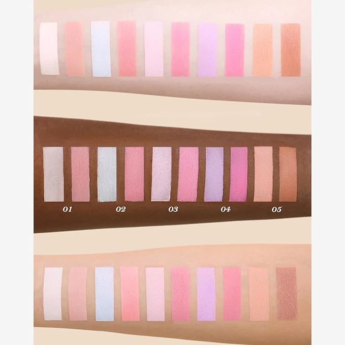 Flower Knows Butterfly Cloud Collar Rouge Box Highlighting & Blush Duo Powder,Blue+Pink Matte Finish Blush & Highlighter Palette,Buildable & Blendable Makeup Blush for cheeks(05 Pearwood)