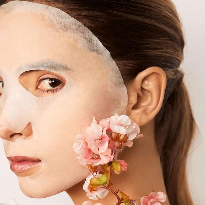Snow Fox Japanese Cherry Blossom & White Tea Smoothing Mask β 1 Pack for Smooth, Bright, Glossy Skin 'Glass Skin' Effect