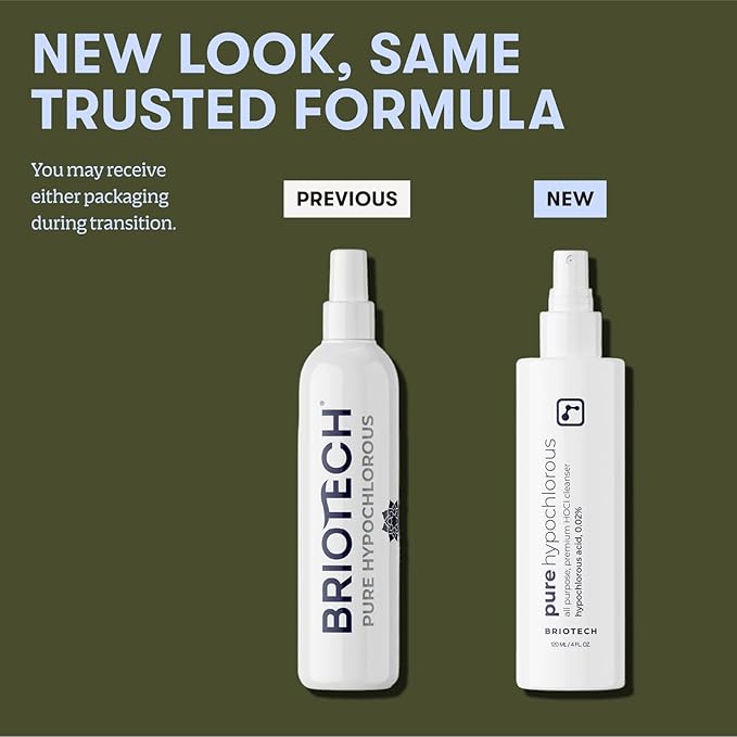 BRIOTECH Pure Hypochlorous Acid Spray and Cleanser, Original Premium HOCl Topical Solution, Multi-Purpose Cleaner, Family Approved & Pet Friendly, 2 fl oz Travel Size