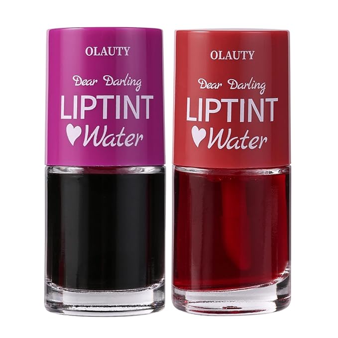 Water Lip Tint Red Grapefruit/Grape,korean Lip Tint Stain Natural Moisturizing& Non-sticky,Lip/Eye/Cheek 3 in 1 Lip Gloss,Smudge-proof & Lightweight,Vivid Color