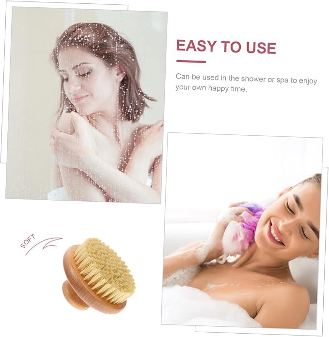 Bath Exfoliating Brush for Skin Scrubbing Handheld Shower Cleaner with Round Handle for Back Massage Lightweight and Compact Design for Home Bath Body Care