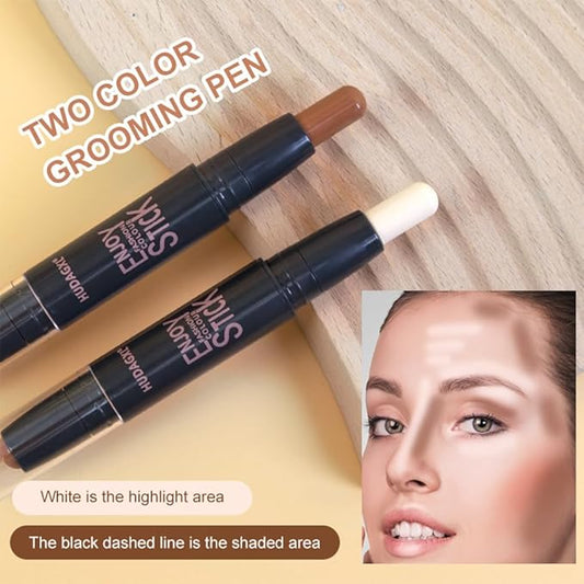 4 colours Highlight Contour Stick, 2 in 1 Makeup Shading Stick Waterproof Long Lasting nature Matte Face Concealer Highly Pigmented Concealer