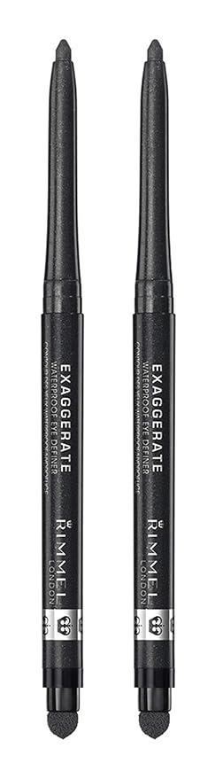 Rimmel London exaggerate auto waterproof eye definer, starlit black, 2 Count