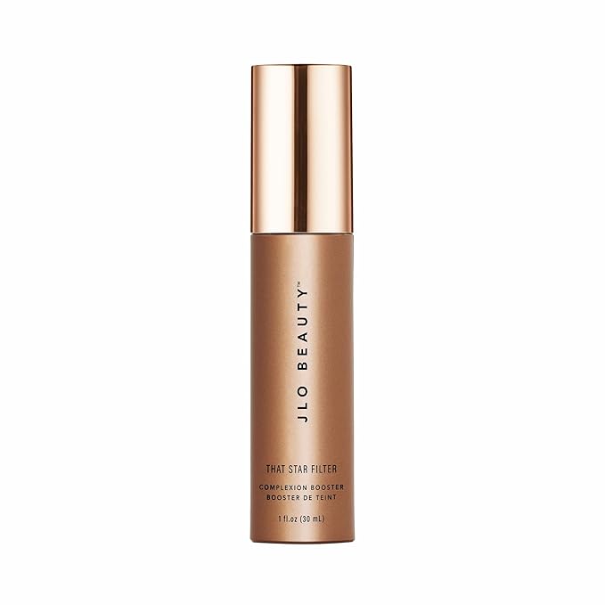 JLO BEAUTY That Star Filter Complexion Booster Highlighter & Bronzing Drops, Rose Gold, 1 fl oz, For Body & Face, Makeup Primer with Vitamin E, Lightweight Shimmer Sheer Formula, Dewy, Glowy Skin