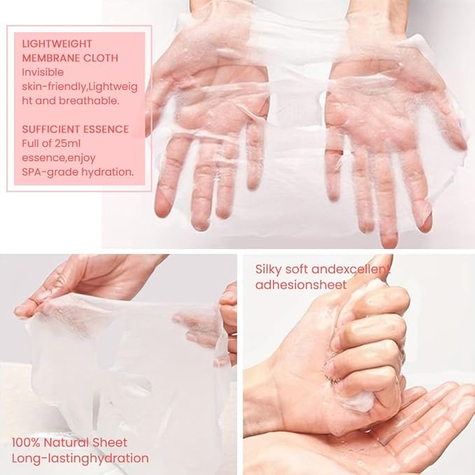 Kaely 6 Pack Pomegranate Sheet Masks, Hydrating Smoothing Face Masks for Women Men, Facial Mask Skin Care Korean, Moisturize Nourish for All Skin Types, Birthday Christmas Gifts, Set10