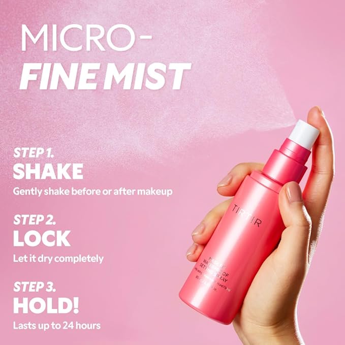 TIRTIR Waterproof Setting Spray β 24 Hour Long Lasting Fix, Sweatproof Water Resistant Makeup Finisher β Ethanol Free, Semi Matte Finish for Oily Skin β Korean Makeup Fixer