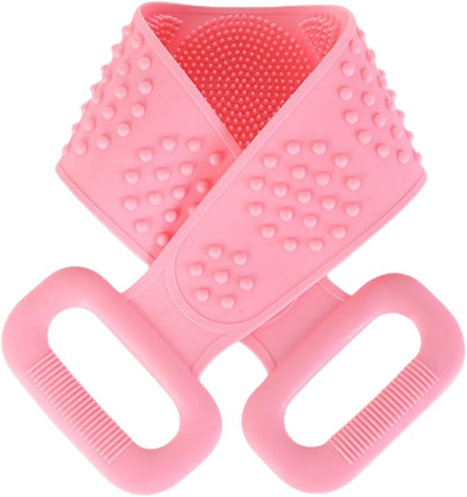 2 Pack Silicone Back Bath,Bath & Body Brush, Back Body Bath Towel,Powerful Stain Removing and exfoliating Back Pulling Strip, Adult Men and Women Back Bath Towel