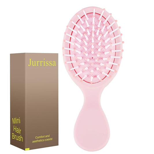 Mini Hair Bursh for Women,girls-Protable Travel Size Hair Brush for Pockets,Purse,backpack-Mini Detangler Brush for All Hair Types,Small Hair Brush for Detangling(Pink)