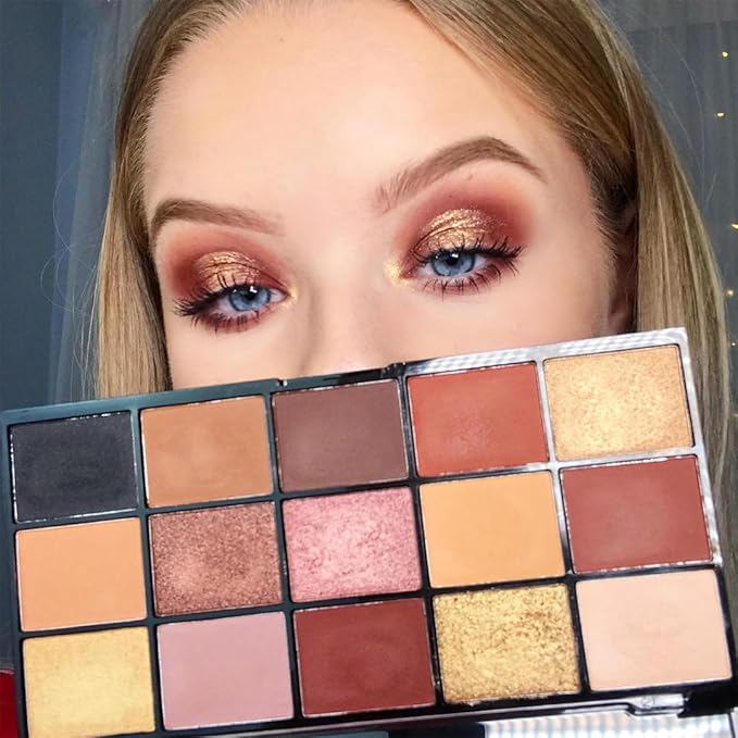 Revolution, Reloaded Eyeshadow Palette, Highly Pigmented, Matte & Shimmer Finishes, 15 Shades, Velvet Rose, 0.58 oz