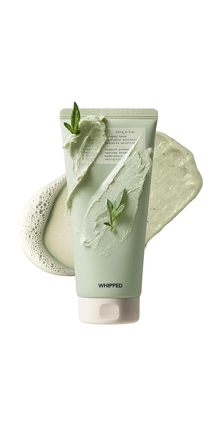 WHIPPED Cream Facial Cleanser Mugtree - Mugwort & Teatree Face Wash - For Oily Skin, Sebum & Pore Care - Moisturizing Face Cleanser, Niacinamide, Hyaluronic Acid, Vegan Korean Skincare, 4.5 oz