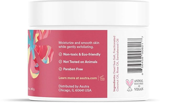 ASUTRA Dead Sea Salts Essential Oil Body Scrub Bundle β 3, Full-Size 16 oz Body Scrubs β Refreshing Jasmine, Sensual Rose, Purifying Peppermint β Ultra Hydrating, Gentle, and Moisturizing